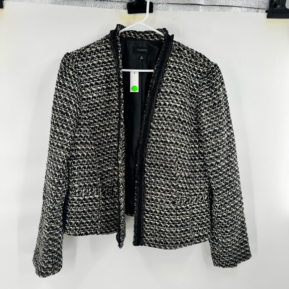 Talbots BRECKENRIDGE TWEED JACKET Women's Black and White Tweed Jacket size 16 - Picture 11 of 12